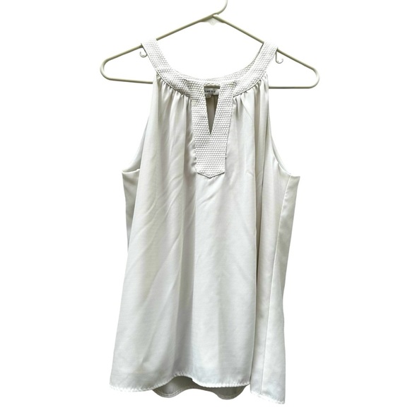 Skies are Blue Ivory Halter Blouse Sleeveless Lined Tank L - Picture 1 of 8